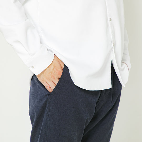 【フォーマルな見た目なのに疲れない穿き心地】「着たくないのに、毎日着てしまう」ショートパンツ/ ダークネイビー