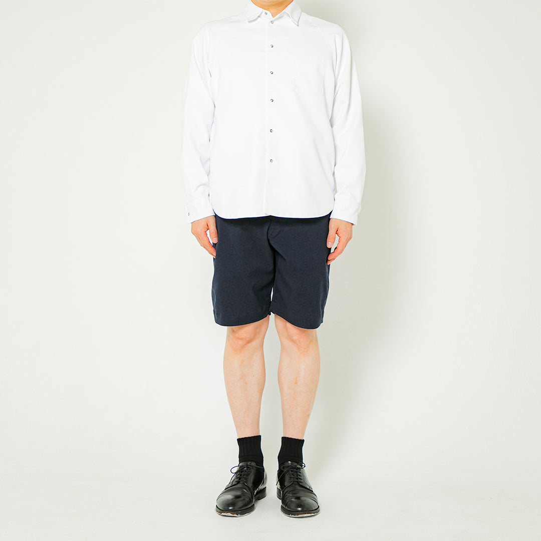 【フォーマルな見た目なのに疲れない穿き心地】「着たくないのに、毎日着てしまう」ショートパンツ/ ダークネイビー