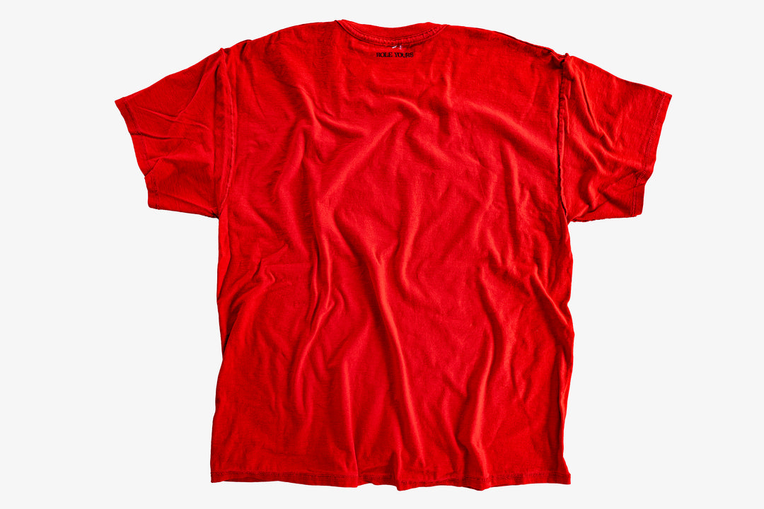 【ROLE YOURS】半袖Tシャツ / レッド / メンズXLサイズ相当